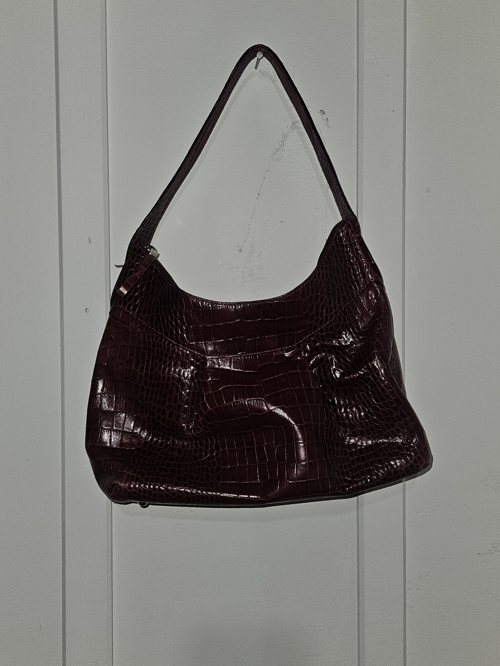 Alfani Croc-Embossed Shoulder Bag in Burgundy